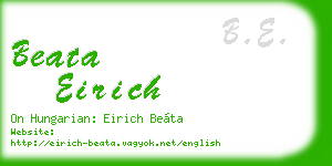 beata eirich business card